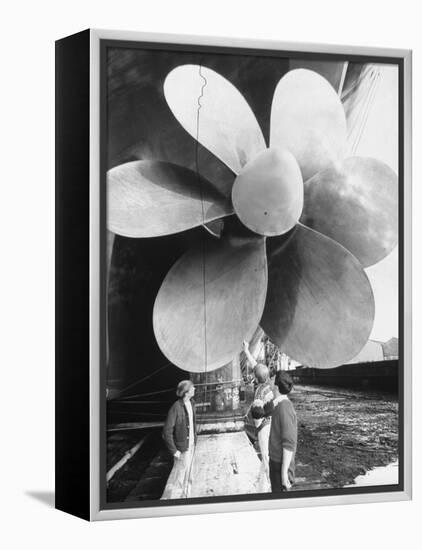 Twin Screw Propeller of New Cunard Liner 'Queen Elizabeth II'-Terence Spencer-Framed Premier Image Canvas