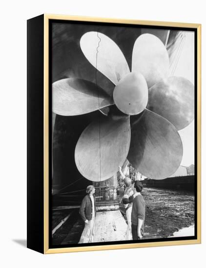 Twin Screw Propeller of New Cunard Liner 'Queen Elizabeth II'-Terence Spencer-Framed Premier Image Canvas