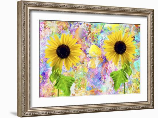 Twin Sunflowers A1-Ata Alishahi-Framed Giclee Print