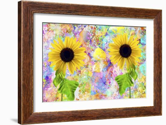 Twin Sunflowers A1-Ata Alishahi-Framed Giclee Print