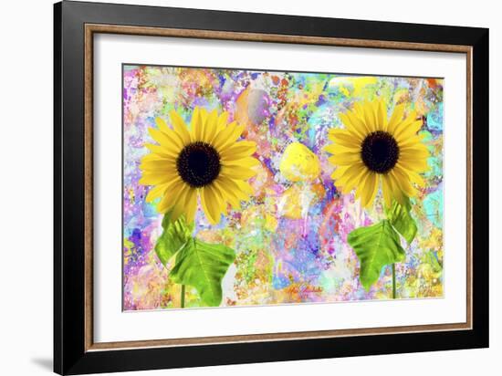 Twin Sunflowers A1-Ata Alishahi-Framed Giclee Print