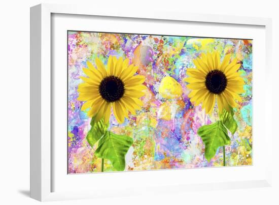 Twin Sunflowers A1-Ata Alishahi-Framed Giclee Print