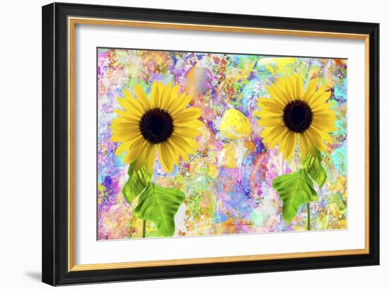 Twin Sunflowers A1-Ata Alishahi-Framed Giclee Print