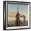 Twin Towers of the World Trade Center Burn Behind the Empire State Buildiing, September 11, 2001-null-Framed Photographic Print