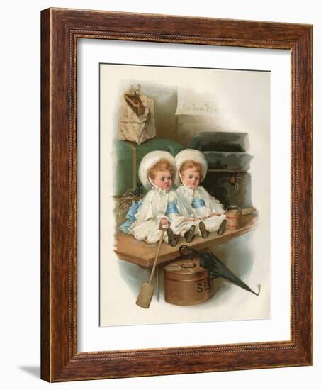 Twins and Luggage-null-Framed Art Print