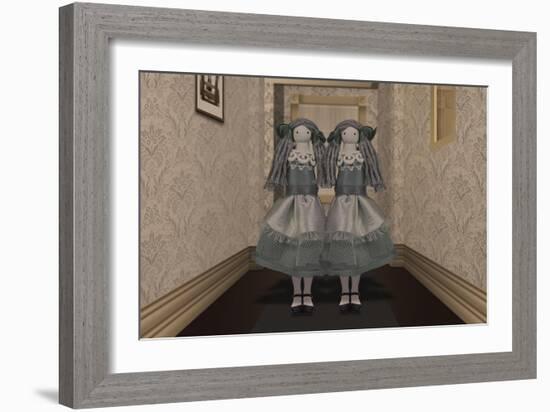 Twins in the Hallway-Carrie Webster-Framed Giclee Print