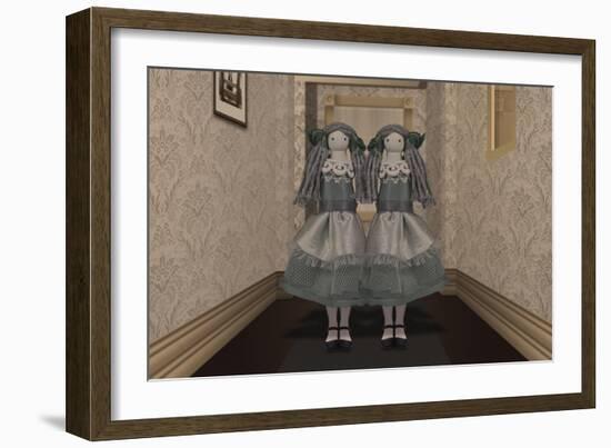 Twins in the Hallway-Carrie Webster-Framed Giclee Print