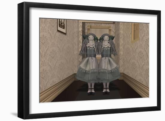 Twins in the Hallway-Carrie Webster-Framed Giclee Print