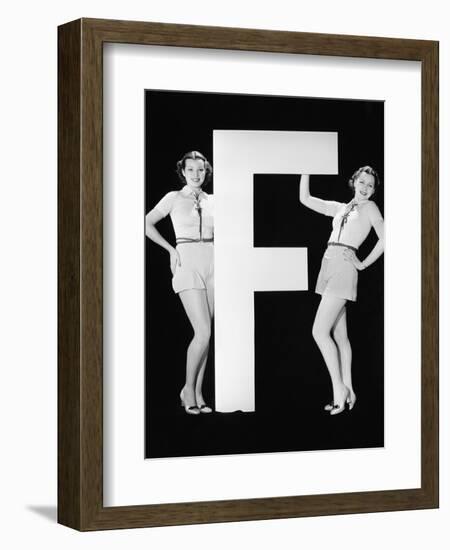 Twins with Huge Letter F-Everett Collection-Framed Photographic Print