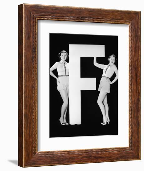 Twins with Huge Letter F-Everett Collection-Framed Photographic Print