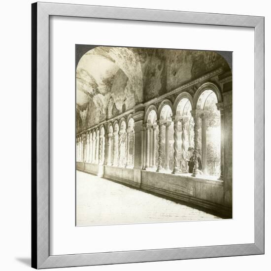 Twisted Columns in the Cloister, Basilica of St Paul Outside the Walls, Rome, Italy-Underwood & Underwood-Framed Photographic Print