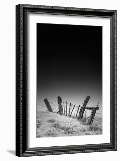 Twisted Fence and Morning Fog, Petaluma California-Vincent James-Framed Photographic Print