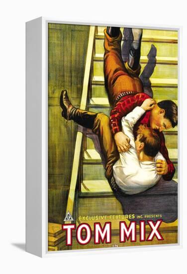 TWISTED TRAILS, Tom Mix on poster art, 1916-null-Framed Stretched Canvas