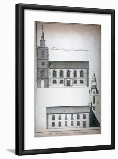 Two 17th Century London Churches, C1750-Benjamin Cole-Framed Giclee Print