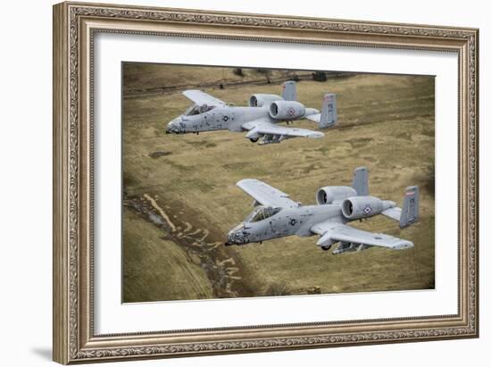 Two A-10 Thunderbolt Ii's Conduct a Training Mission over Arkansas-null-Framed Photographic Print