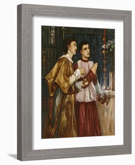 Two Acolytes Censing: Pentecost (Bodycolour on Paper Mounted on Canvas)-Simeon Solomon-Framed Giclee Print