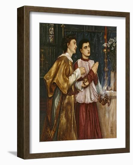 Two Acolytes Censing: Pentecost (Bodycolour on Paper Mounted on Canvas)-Simeon Solomon-Framed Giclee Print