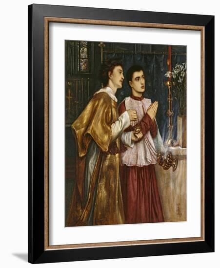 Two Acolytes Censing: Pentecost (Bodycolour on Paper Mounted on Canvas)-Simeon Solomon-Framed Giclee Print