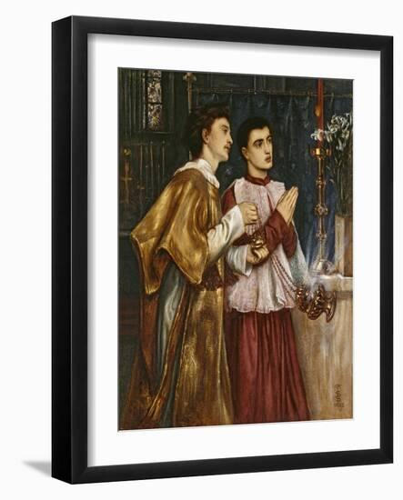 Two Acolytes Censing: Pentecost (Bodycolour on Paper Mounted on Canvas)-Simeon Solomon-Framed Giclee Print