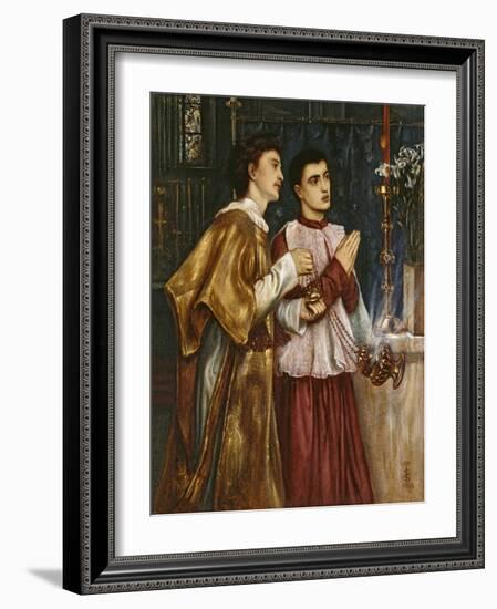 Two Acolytes Censing: Pentecost (Bodycolour on Paper Mounted on Canvas)-Simeon Solomon-Framed Giclee Print