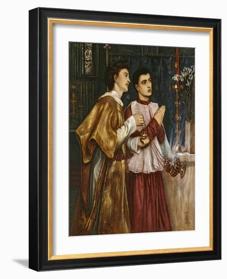 Two Acolytes Censing: Pentecost (Bodycolour on Paper Mounted on Canvas)-Simeon Solomon-Framed Giclee Print