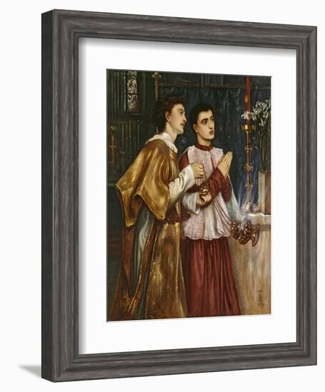 Two Acolytes Censing: Pentecost (Bodycolour on Paper Mounted on Canvas)-Simeon Solomon-Framed Giclee Print