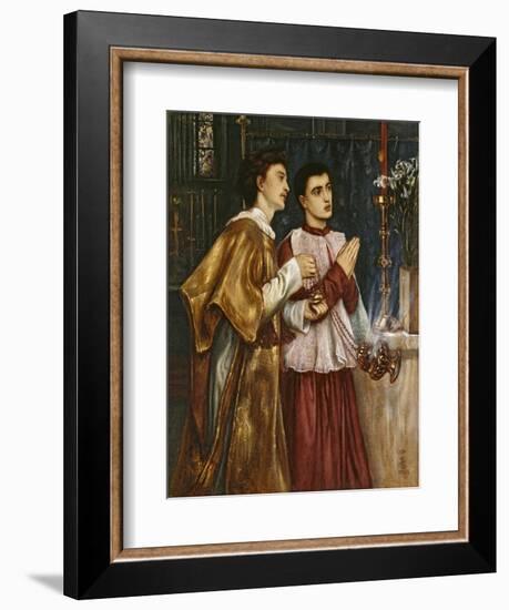 Two Acolytes Censing: Pentecost (Bodycolour on Paper Mounted on Canvas)-Simeon Solomon-Framed Giclee Print