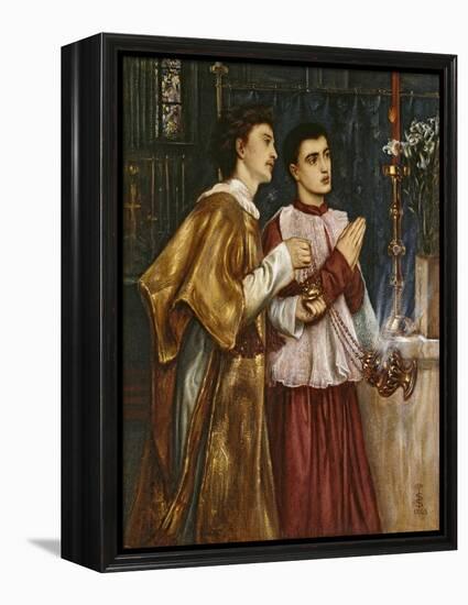 Two Acolytes Censing: Pentecost (Bodycolour on Paper Mounted on Canvas)-Simeon Solomon-Framed Premier Image Canvas