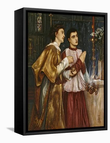 Two Acolytes Censing: Pentecost (Bodycolour on Paper Mounted on Canvas)-Simeon Solomon-Framed Premier Image Canvas