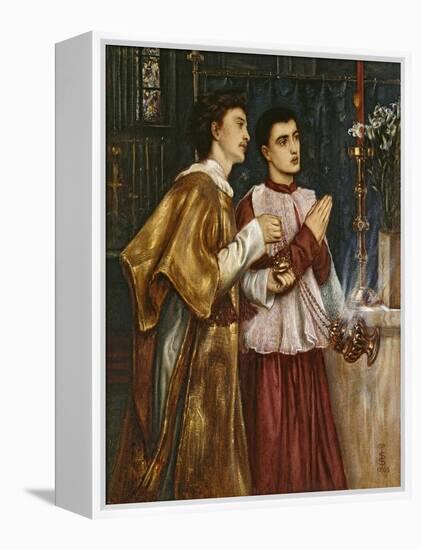 Two Acolytes Censing: Pentecost (Bodycolour on Paper Mounted on Canvas)-Simeon Solomon-Framed Premier Image Canvas