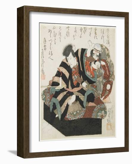 Two Actors from a Kabuki Play, Mid 19th Century-Utagawa Kunisada-Framed Giclee Print