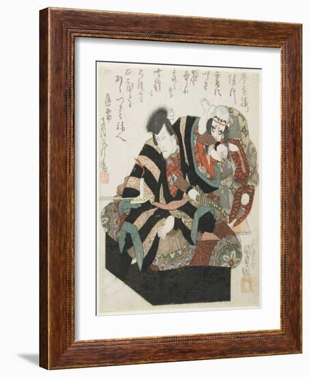 Two Actors from a Kabuki Play, Mid 19th Century-Utagawa Kunisada-Framed Giclee Print