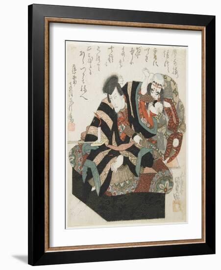 Two Actors from a Kabuki Play, Mid 19th Century-Utagawa Kunisada-Framed Giclee Print