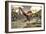 Two Allosaurus Dinosaurs Attacking a Large Apatosaurus-Stocktrek Images-Framed Art Print