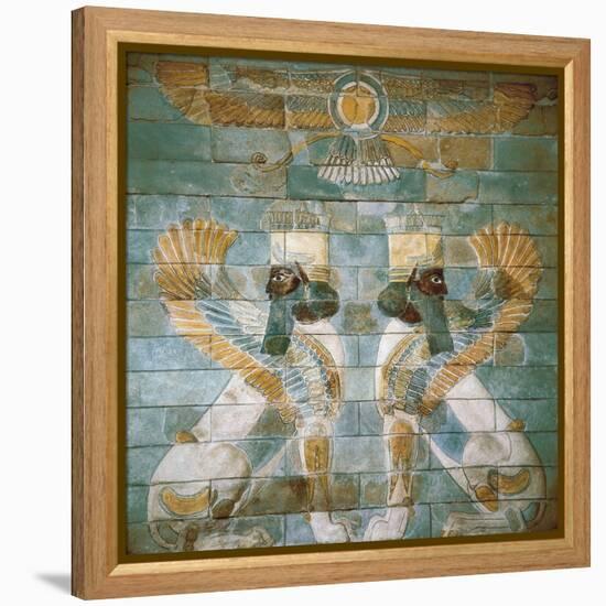 Two Androcephalic Sphynxes or Lions under the Great God Ahura Mazda-null-Framed Stretched Canvas