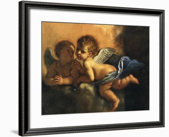 Two Angels Hands Clasped-Vintage Apple Collection-Framed Giclee Print