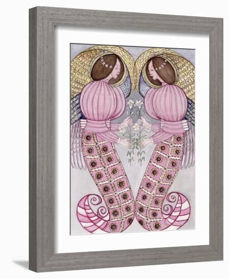 Two Angels Holding Tiger Lilies, 1995-Gillian Lawson-Framed Giclee Print