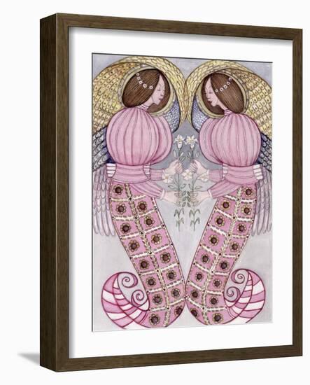 Two Angels Holding Tiger Lilies, 1995-Gillian Lawson-Framed Giclee Print