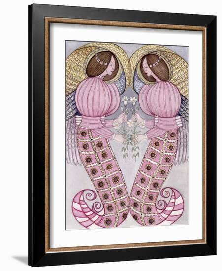 Two Angels Holding Tiger Lilies, 1995-Gillian Lawson-Framed Giclee Print