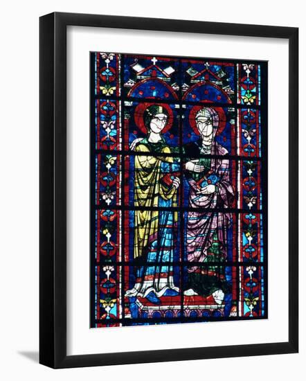 Two Angels in Stained Glass in the Central Choir, Chartres Cathedral, Chartres-Adam Woolfitt-Framed Photographic Print