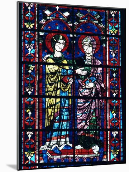 Two Angels in Stained Glass in the Central Choir, Chartres Cathedral, Chartres-Adam Woolfitt-Mounted Photographic Print