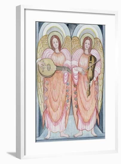 Two Angels Playing Instruments, 1995-Gillian Lawson-Framed Giclee Print