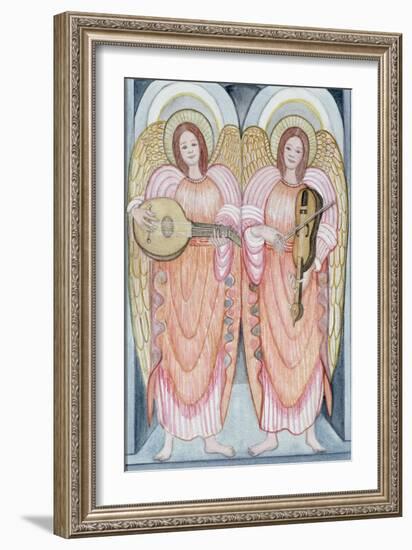 Two Angels Playing Instruments, 1995-Gillian Lawson-Framed Giclee Print