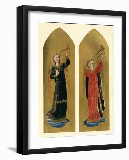 'Two Angels with Trumpets', 15th century, (c1909)-Fra Angelico-Framed Giclee Print