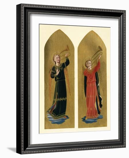 'Two Angels with Trumpets', 15th century, (c1909)-Fra Angelico-Framed Giclee Print