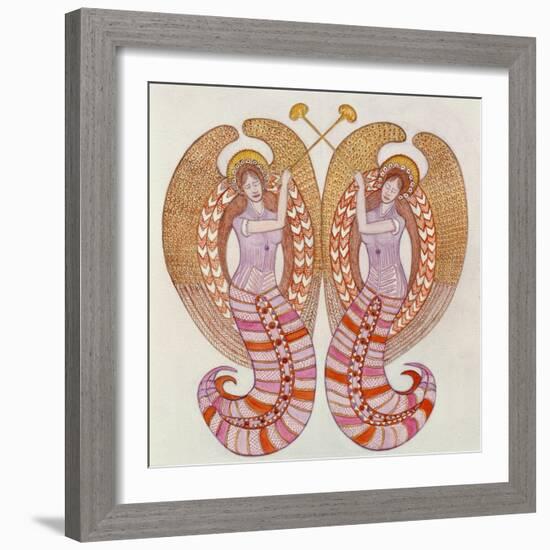 Two angels with trumpets, 1995-Gillian Lawson-Framed Giclee Print