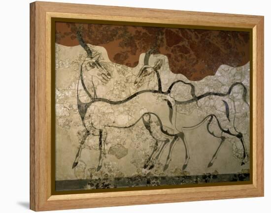 Two Antilopes, Minoan Fresco-null-Framed Premier Image Canvas