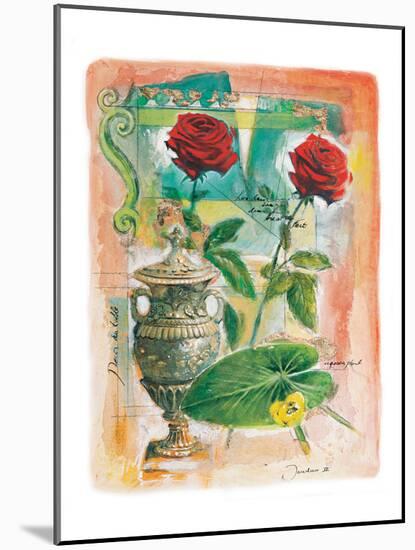 Two Antique Roses-Joadoor-Mounted Art Print
