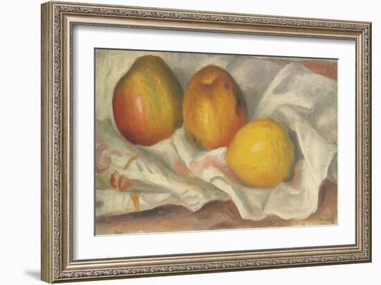 Two Apples and a Lemon (Deux Pommes et un Citron)-Pierre-Auguste Renoir-Framed Giclee Print