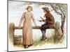 'Two at a stile' by Kate Greenaway-Kate Greenaway-Mounted Giclee Print